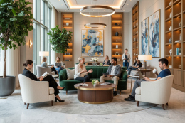 Ideální sedací soupravy pro hotelové lobby a recepce – design, odolnost a komfort