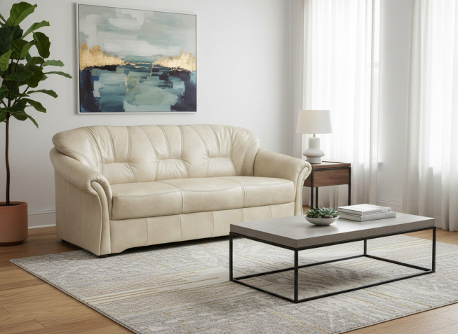 Kožená pohovka Alaska 3M smetanová (12)