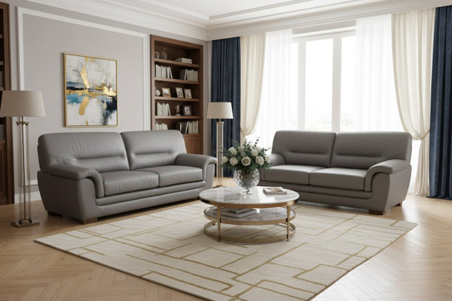 Celokožená sedací souprava Lagos 3M + 2M (8)