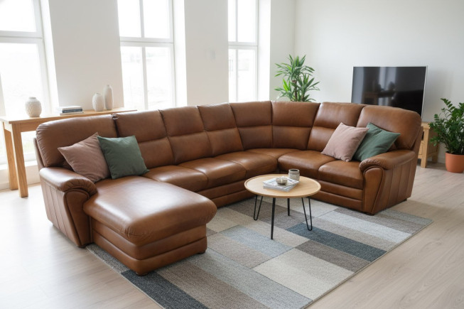 Rohová kožená sedací souprava Rajko XXL (7)