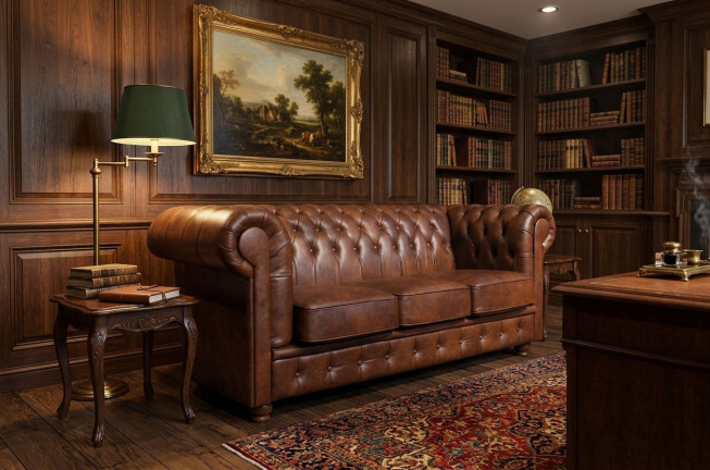 Kožená pohovka Chesterfield Windsor 3M High (8)