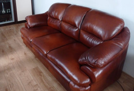 Kožená pohovka Jupiter 3M hnědovínová