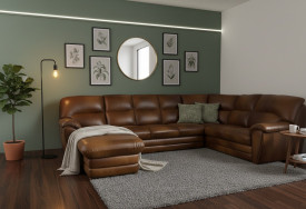 Rohová kožená sedací souprava Rajko XXL