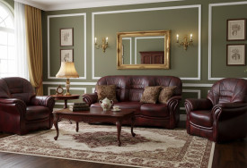 Kožená sedací souprava Bologna 3+1+1 wine