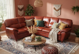 Kožená rohová sedací souprava Rajko