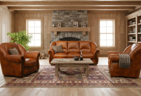 Celokožená sedací souprava Harward 3+1+1 brown