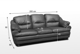 Kožená sedací souprava Jupiter 3+1+1 black (7)