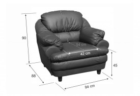 Kožená sedací souprava Jupiter 3+1+1 black (8)