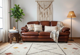 Kožená pohovka Jupiter 3M hnědovínová