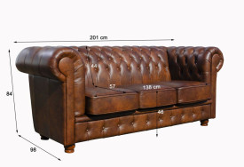 Kožená pohovka Chesterfield Windsor 3M High (10)