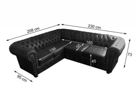 Rohová sedací souprava Chesterfield Windsor III bílá kůže (9)